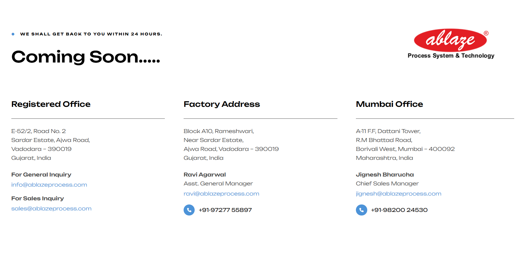 Ablaze Process System & Technology
